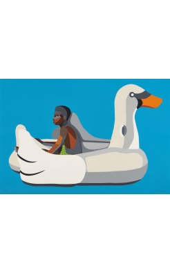 Derrick Adams, Boy on Swan Float, 2020