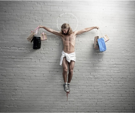 Plastic Jesus, Jesus with Shopping Bags, 2020