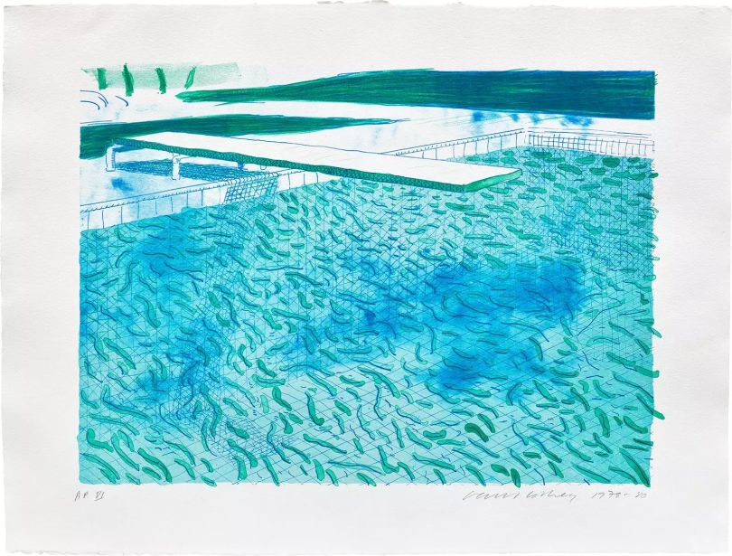 David Hockney, Lithograph of Water Made of Lines, 1978
