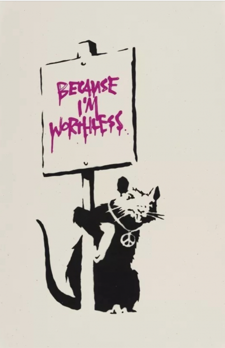 Banksy, Because I'm Worthless - Pink, 2004
